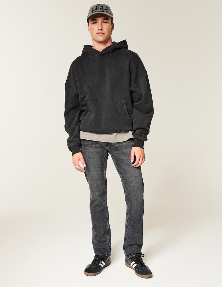 Jeans straight lavado obscuro para hombre 2