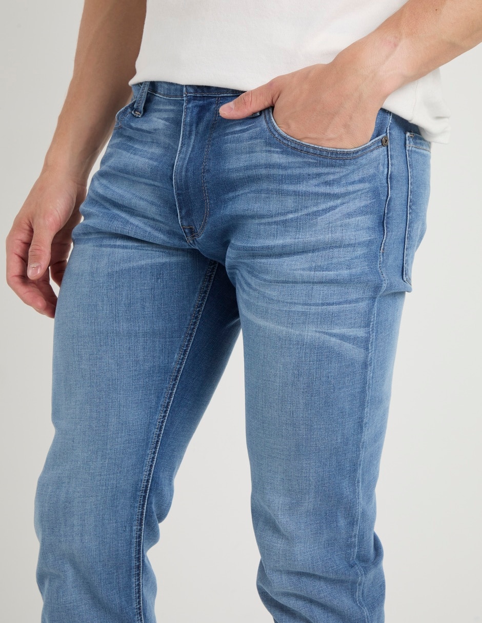 Jeans skinny deslavado para hombre 4