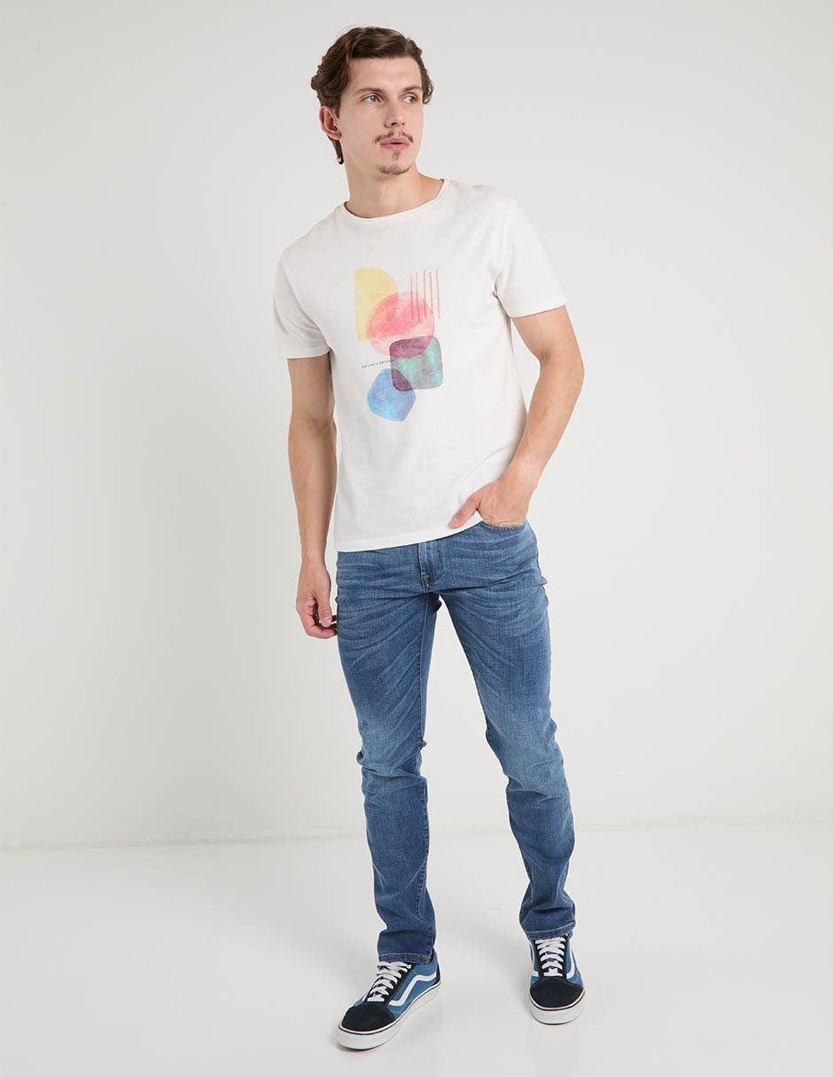 Jeans slim deslavado para hombre