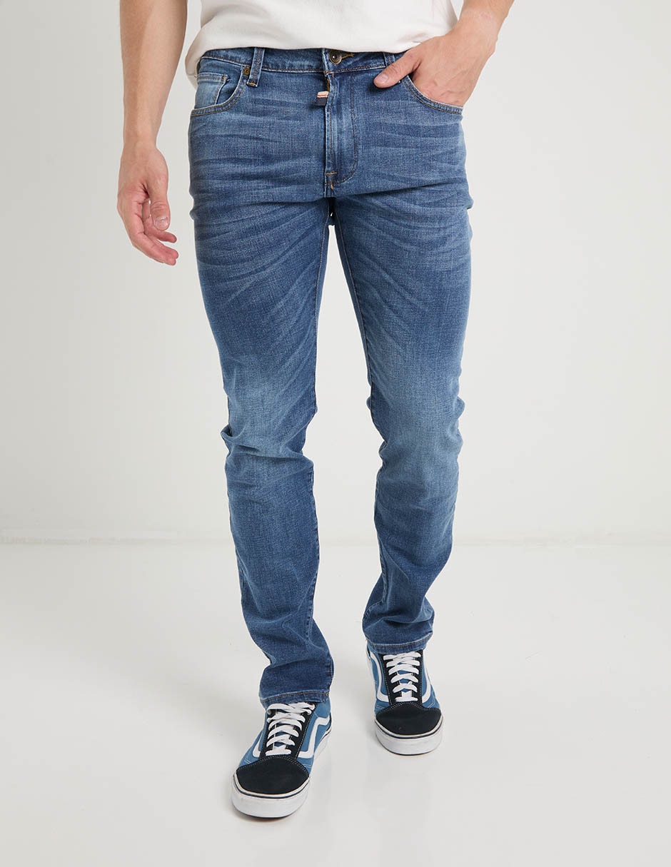 Jeans slim deslavado para hombre 2