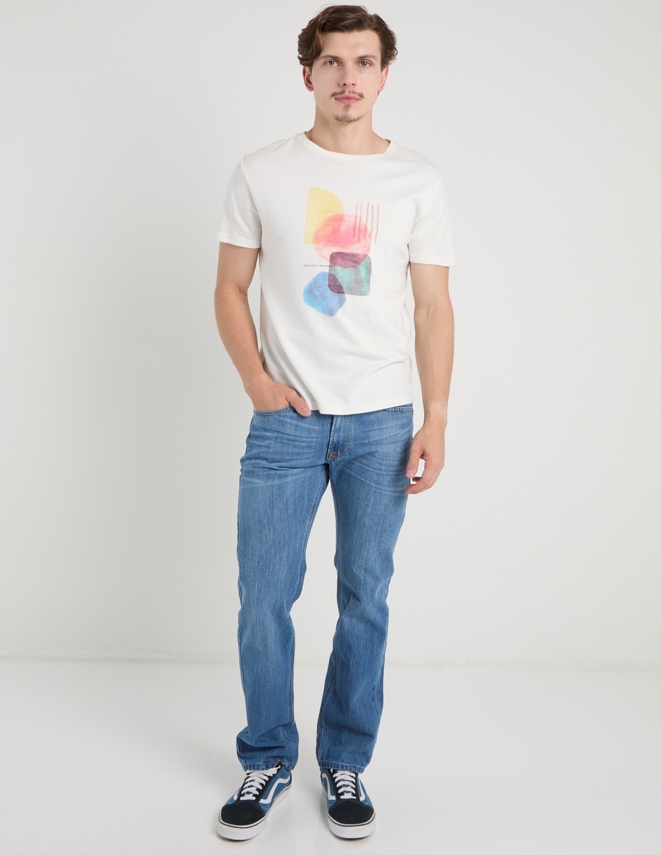 Jeans straight deslavado para hombre