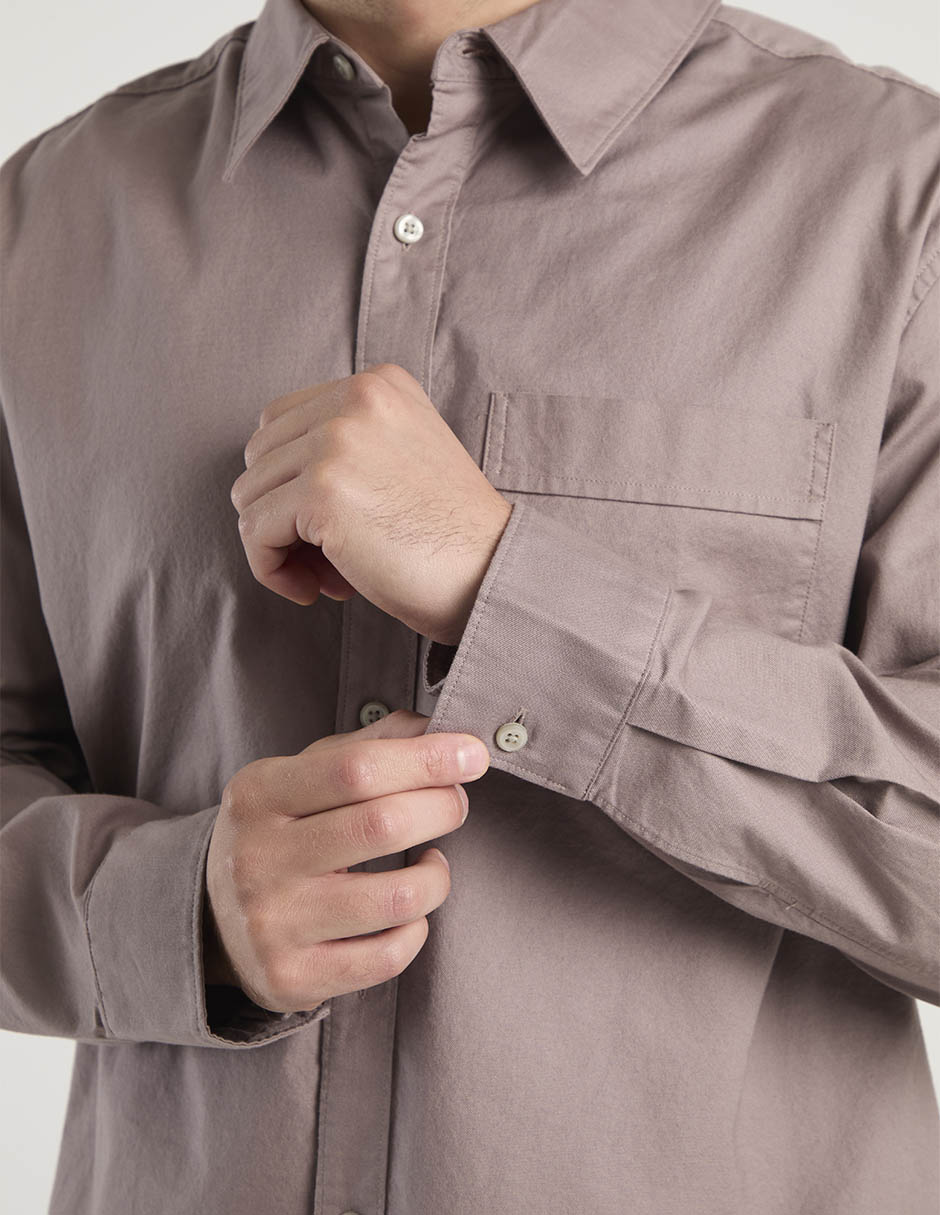 Camisa casual de algodón manga larga para hombre 5