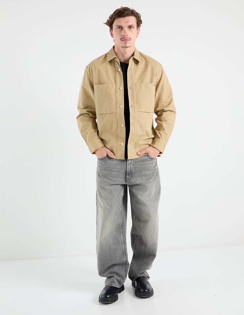 Sobrecamisa casual de algodón manga larga para hombre 2