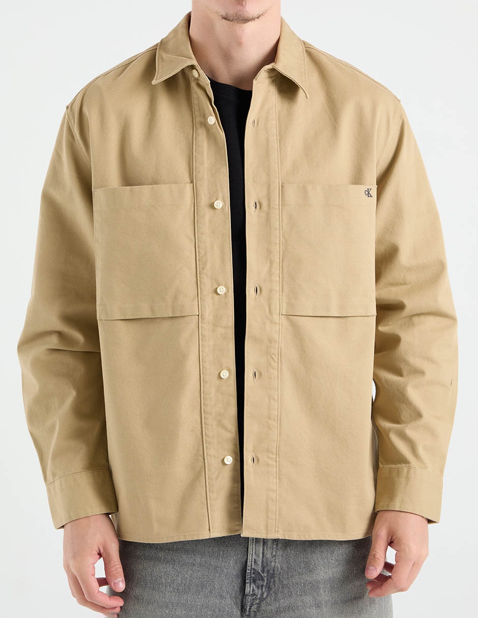 Sobrecamisa casual de algodón manga larga para hombre 5