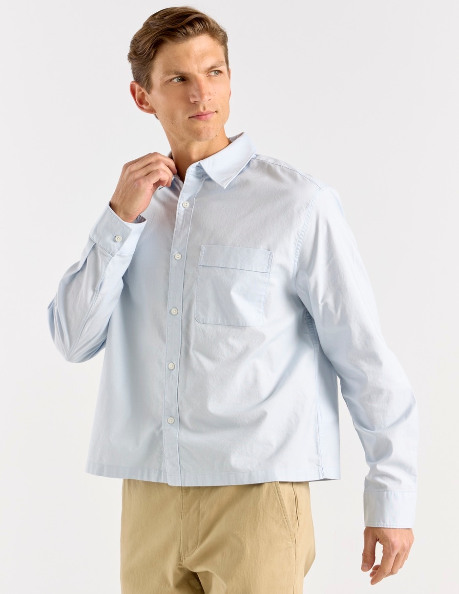 Camisa casual manga larga para hombre