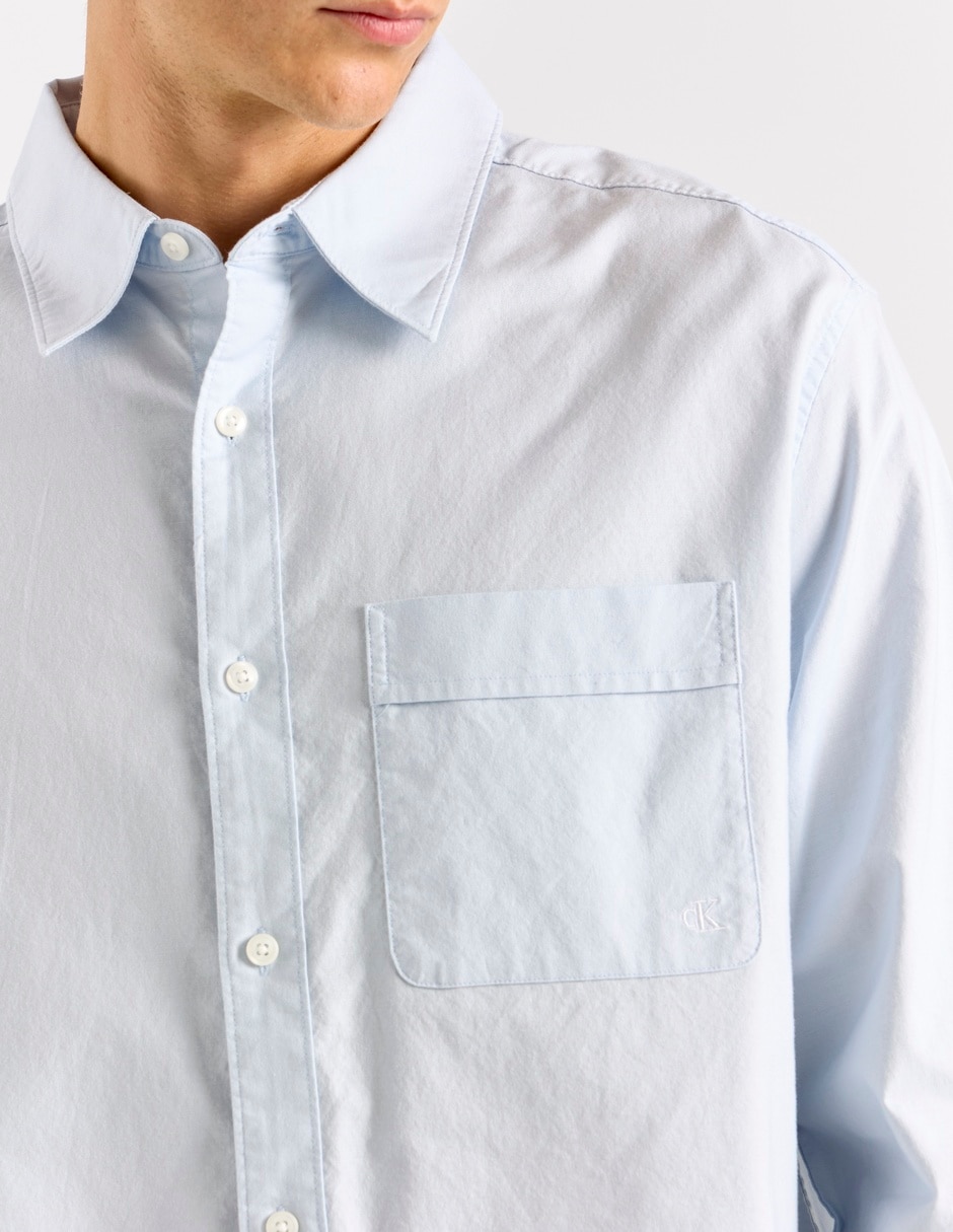 Camisa casual manga larga para hombre 4