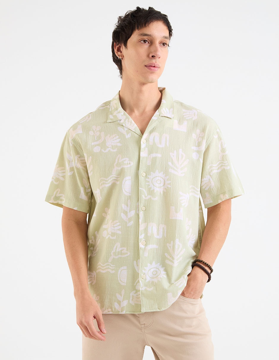 Camisa casual de algodón manga corta para hombre 2