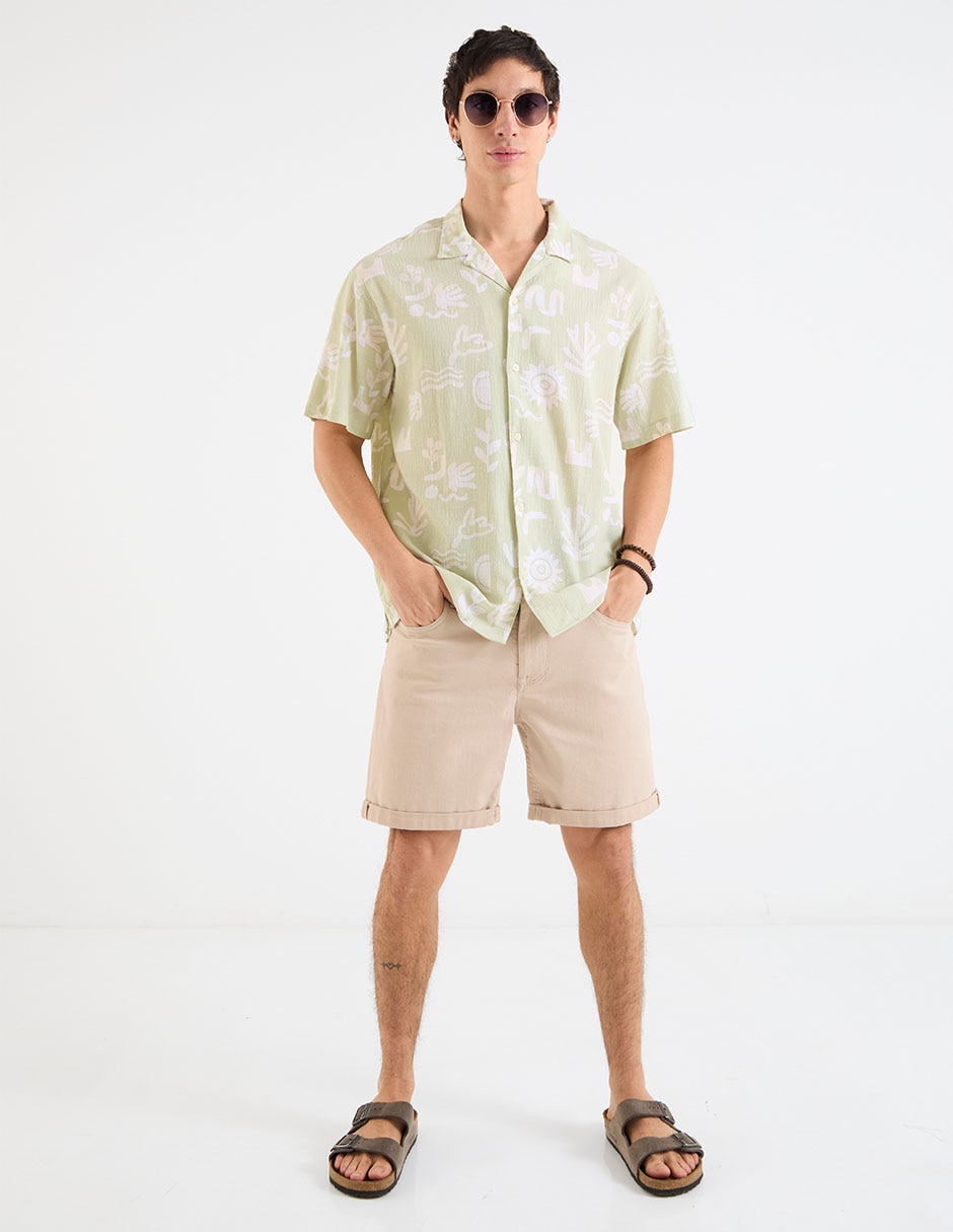 Camisa casual de algodón manga corta para hombre 3