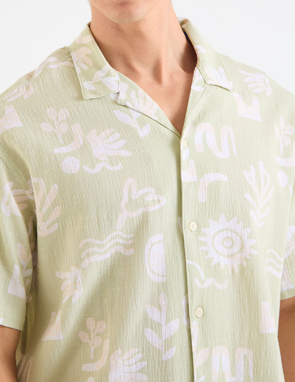 Camisa casual de algodón manga corta para hombre 4