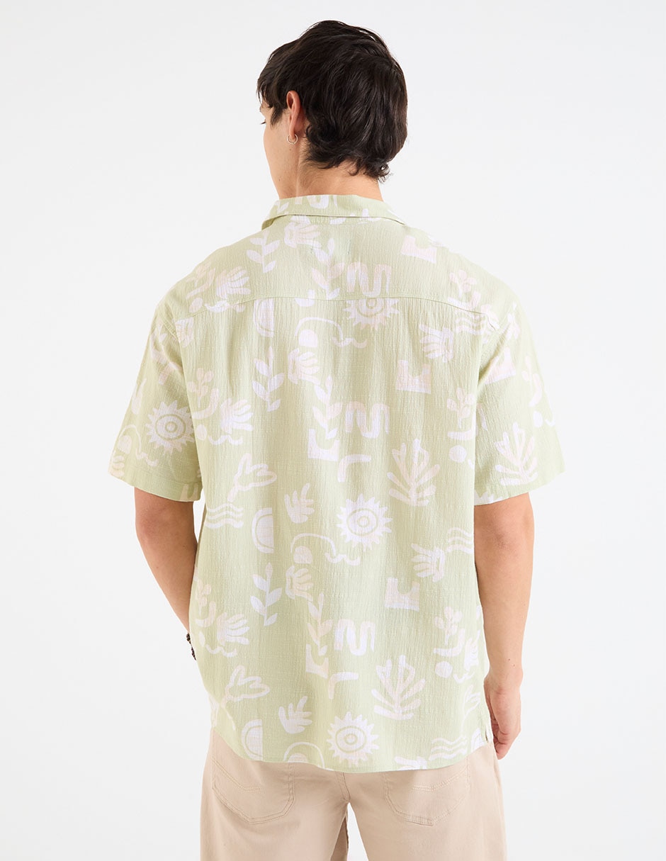 Camisa casual de algodón manga corta para hombre 6