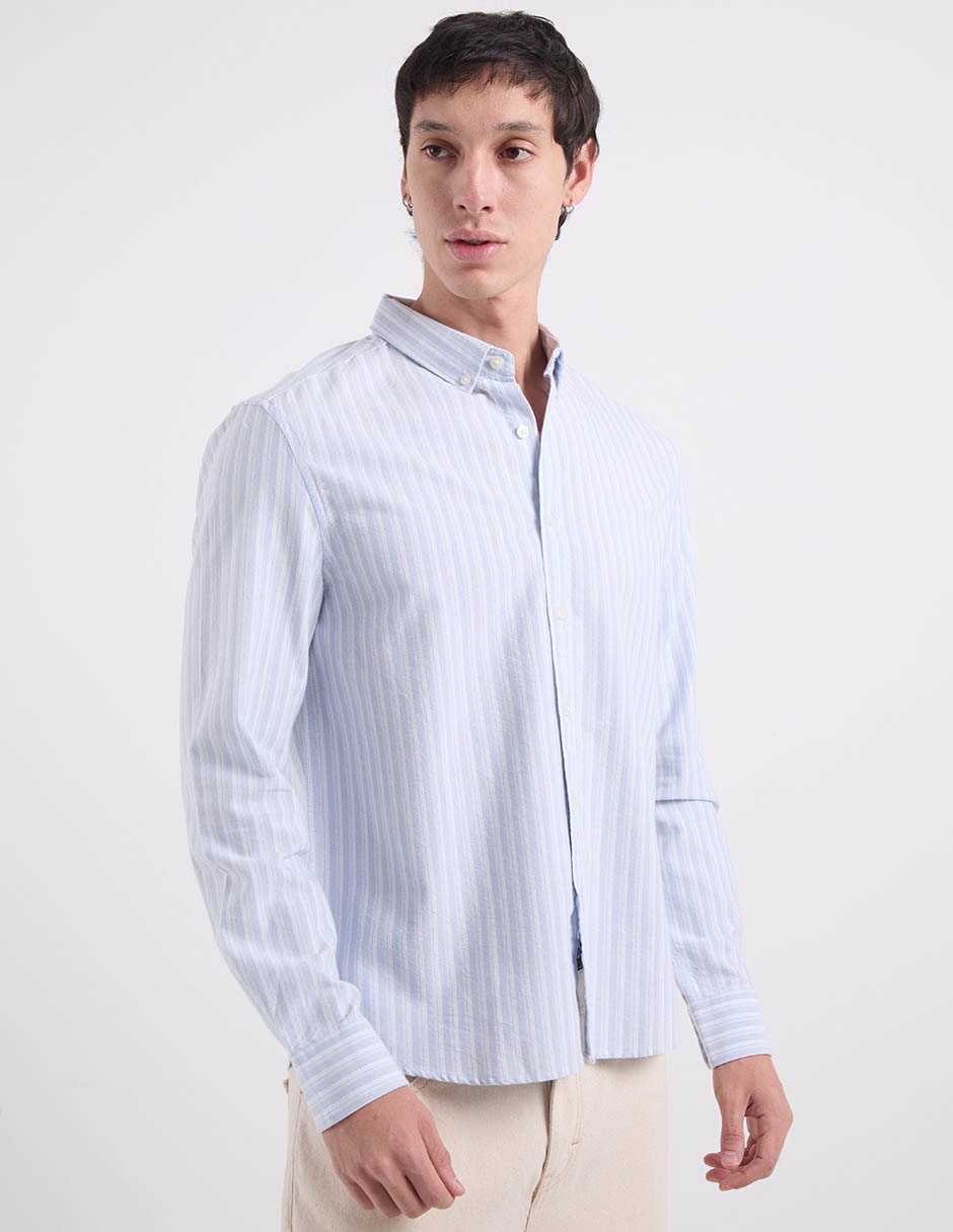 Camisa casual de algodón manga larga para hombre 2