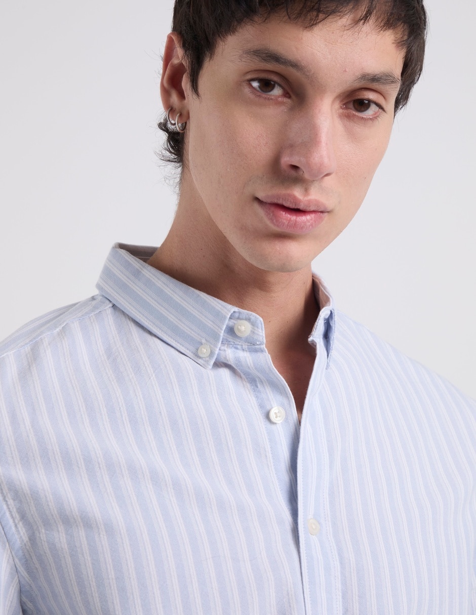 Camisa casual de algodón manga larga para hombre 4