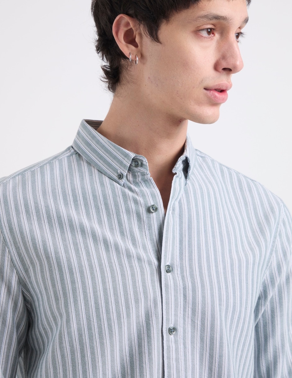 Camisa casual de algodón manga larga para hombre 4