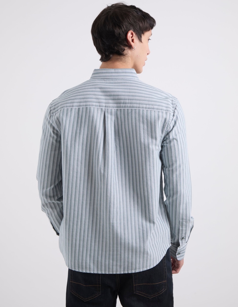 Camisa casual de algodón manga larga para hombre 6