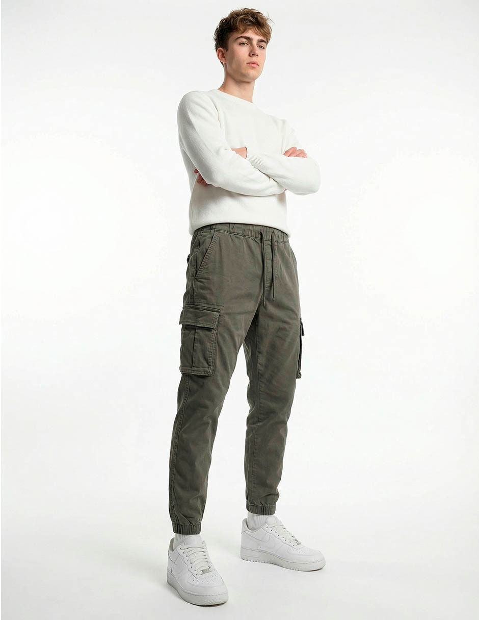 Pantalón jogger regular de algodón para hombre 3