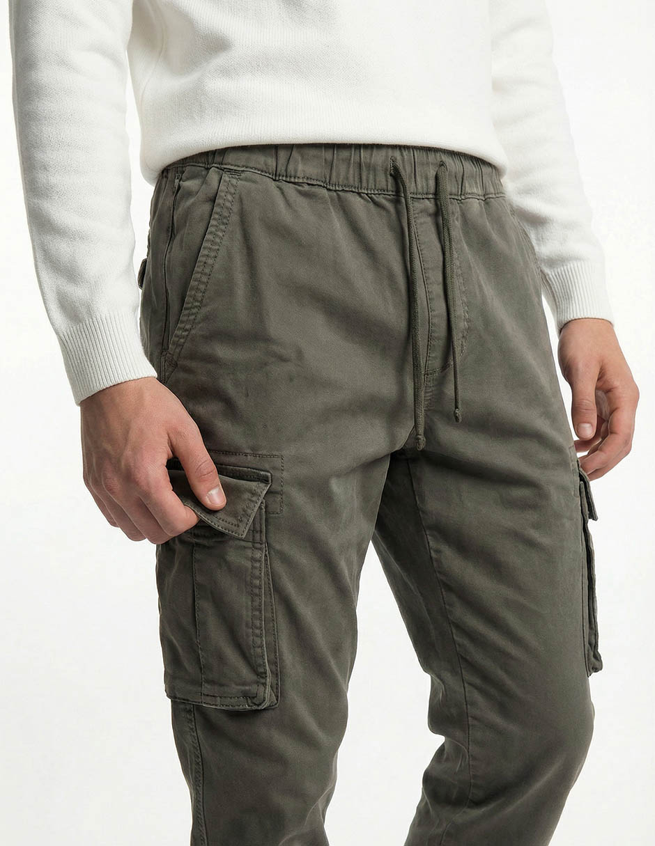 Pantalón jogger regular de algodón para hombre 4
