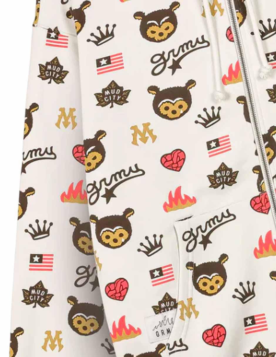 Chamarra casual Mud's The Residence Bear con capucha para hombre 4