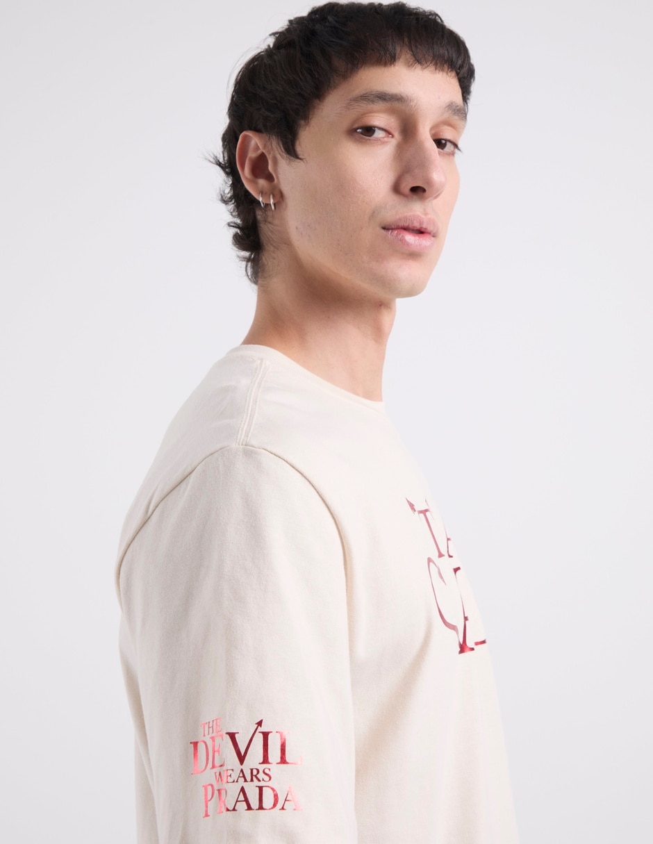 Playera El diablo viste a la moda cuello redondo para hombre 5