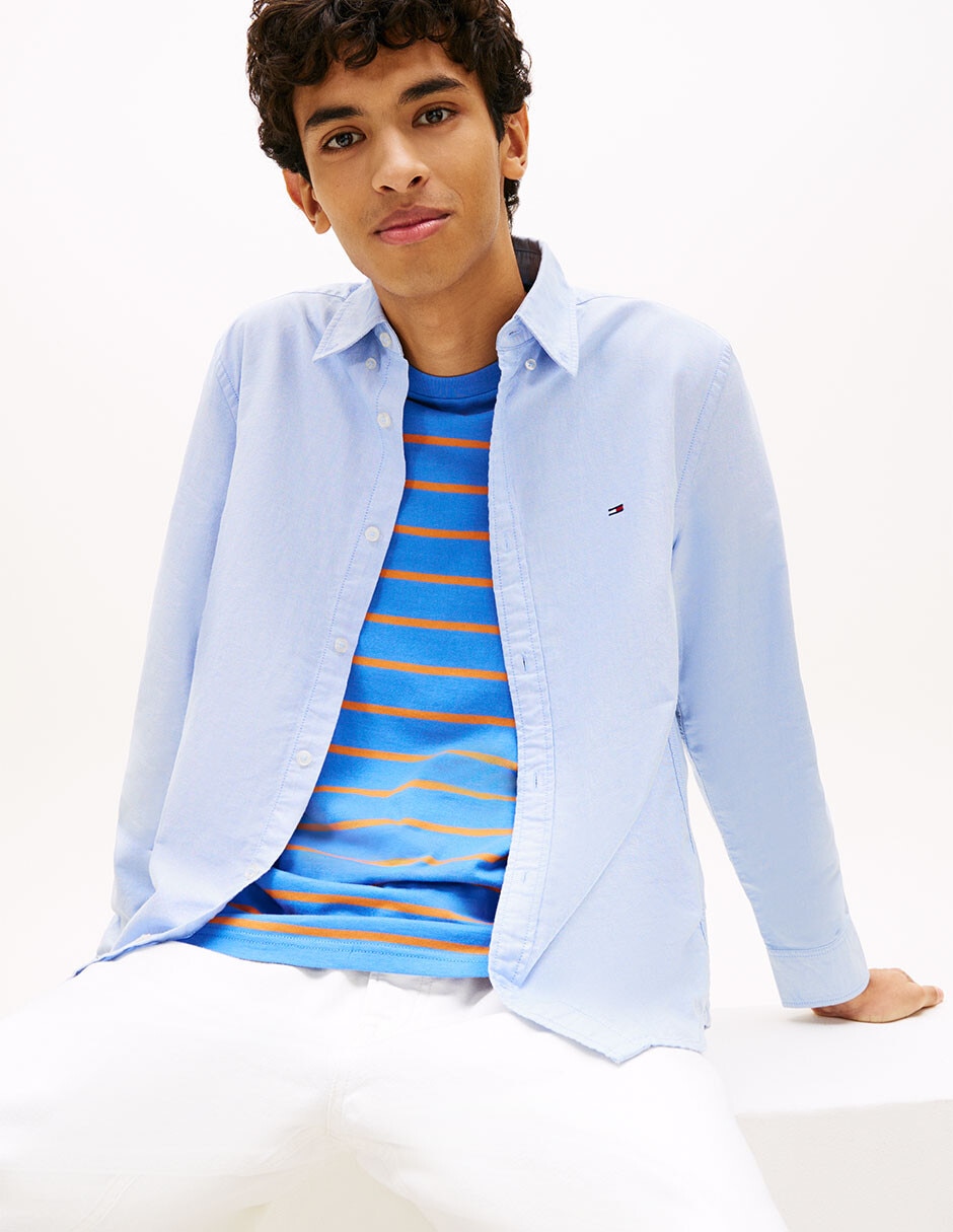 Camisa casual de algodón manga larga para hombre 2