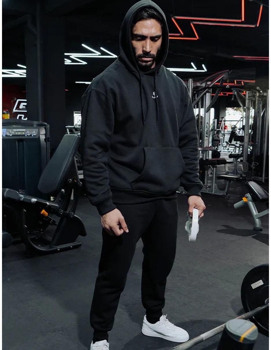 Jogger regular Chillout Fleece estampado logo con bolsillos para hombre 4