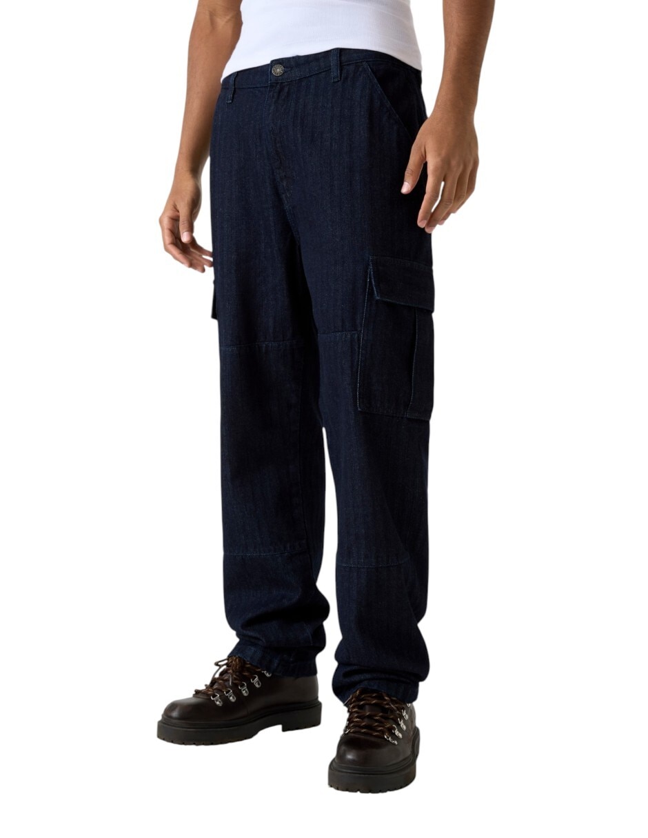 Jeans cargo Guess lavado obscuro para hombre