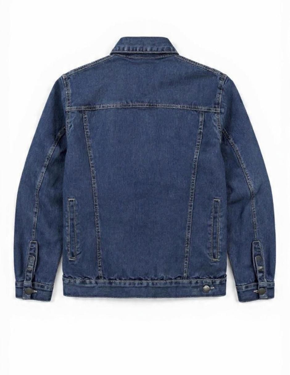 Chamarra casual de mezclilla con bolsillos para hombre 5
