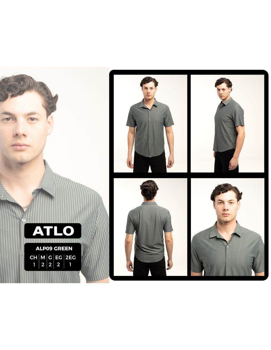 "camisa/sobrecamisa" casual atlo "de" (si aplica) nylon "manga" corta "para hombre"